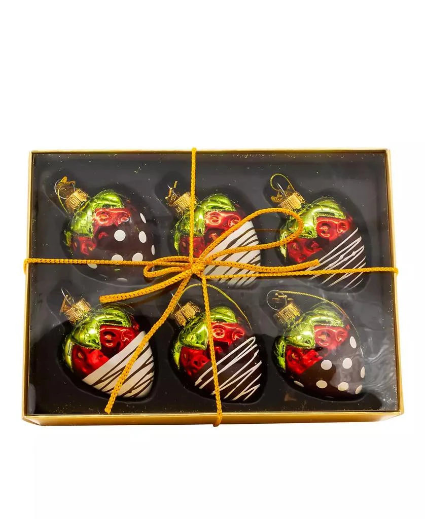 商品Kurt Adler|2.36" Noble Gems Glass Chocolate Strawberry Ornaments, 6 Piece Box,价格¥1003,第1张图片