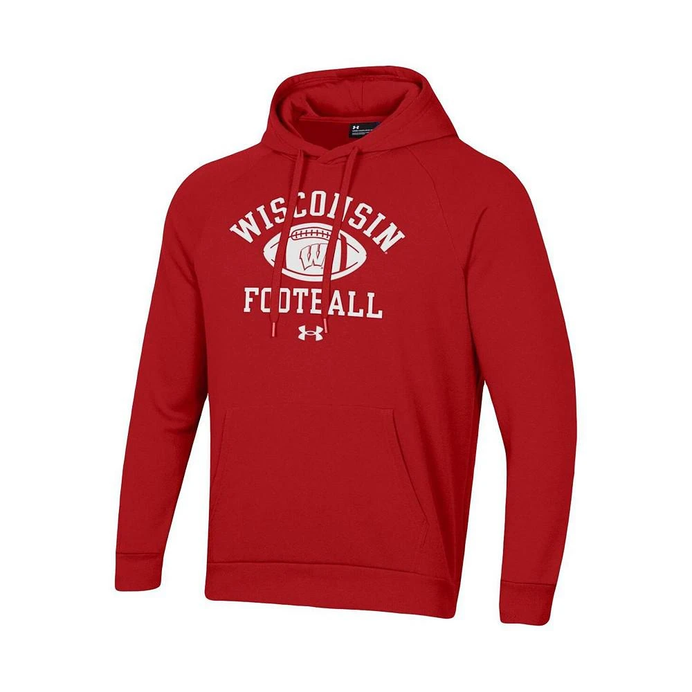 商品Under Armour|Men's Red Wisconsin Badgers Football Practice Raglan Pullover Hoodie,价格¥482,第3张图片详细描述
