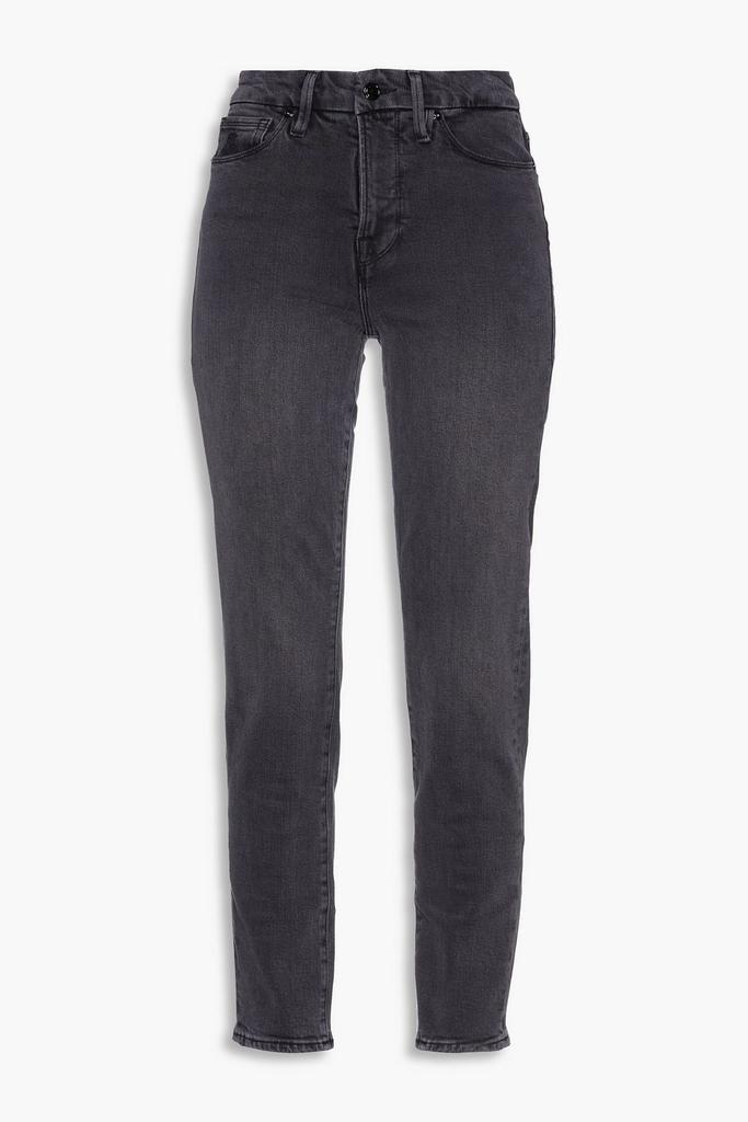 商品Good American|Good Classic distressed high-rise skinny jeans,价格¥589,第1张图片