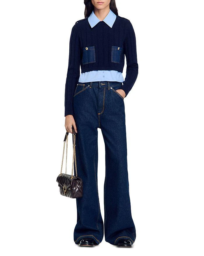 商品Sandro|Jules Layered Look Sweater,价格¥1338,第2张图片详细描述