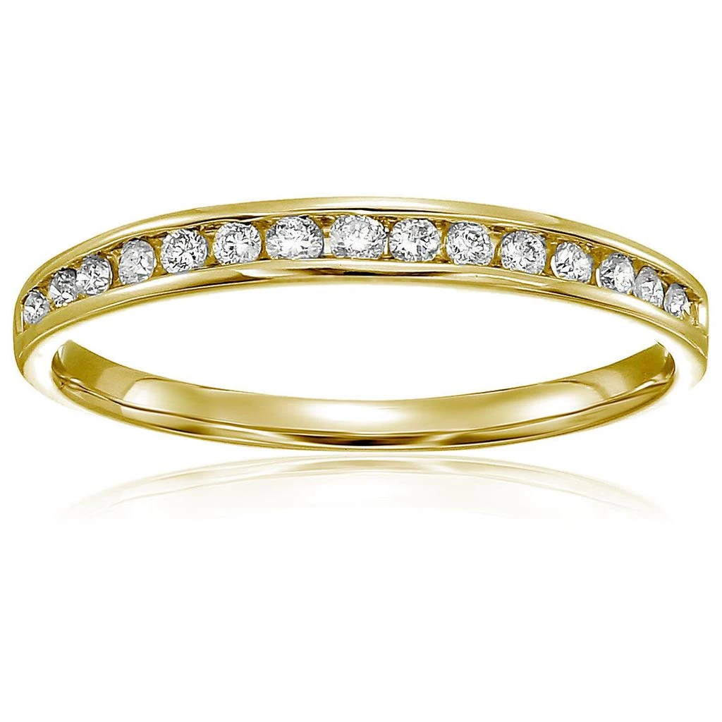 1/5 cttw Classic Diamond Wedding Band 10K White or Yellow Gold Channel Set 商品