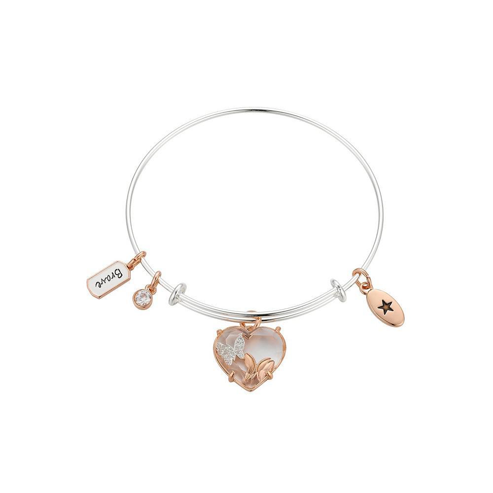 商品Unwritten|Cubic Zirconia "Brave" Butterfly Charm Bangle,价格¥130,第1张图片