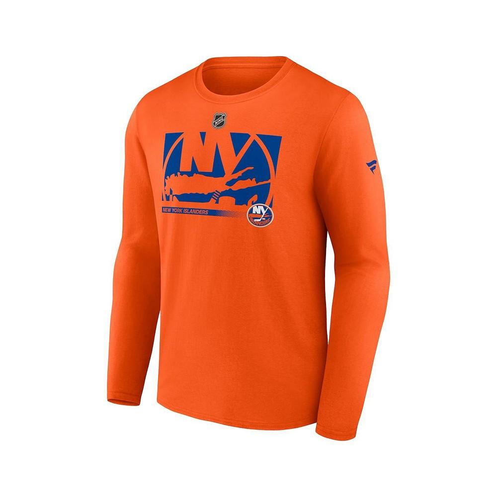 Men's Branded Orange New York Islanders Authentic Pro Core Collection Secondary Long Sleeve T-Shirt商品第3张图片规格展示