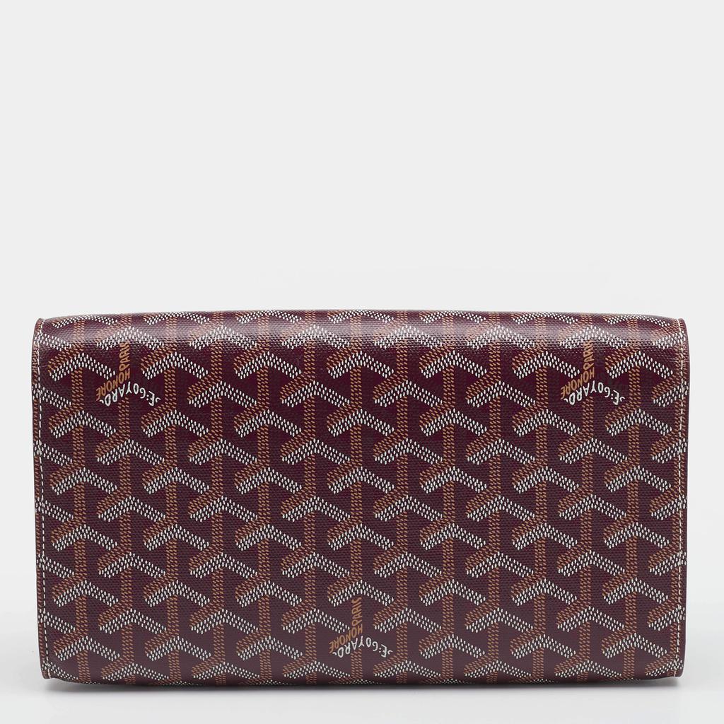 Goyard Burgundy Goyardine Coated Canvas and Leather Monte Carlo Bois Shoulder Bag商品第4张图片规格展示