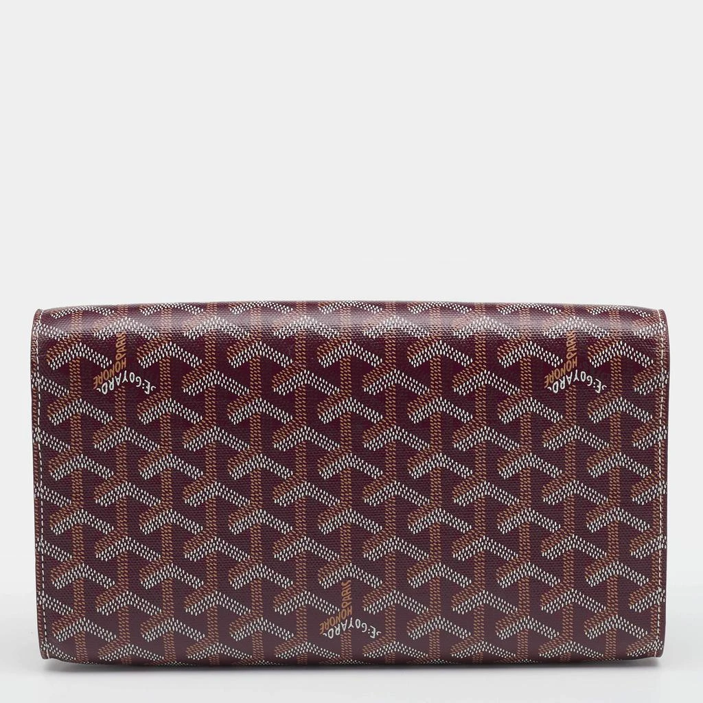 商品[二手商品] Goyard|Goyard Burgundy Goyardine Coated Canvas and Leather Monte Carlo Bois Shoulder Bag,价格¥19267,第4张图片详细描述