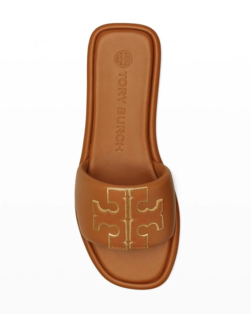 商品Tory Burch|Double T Leather Medallion Slide Sandals,价格¥1535,第5张图片详细描述