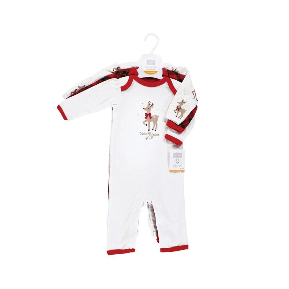 商品Hudson|Baby Girls Reindeer Cotton Coveralls, Pack of 3,价格¥166,第2张图片详细描述