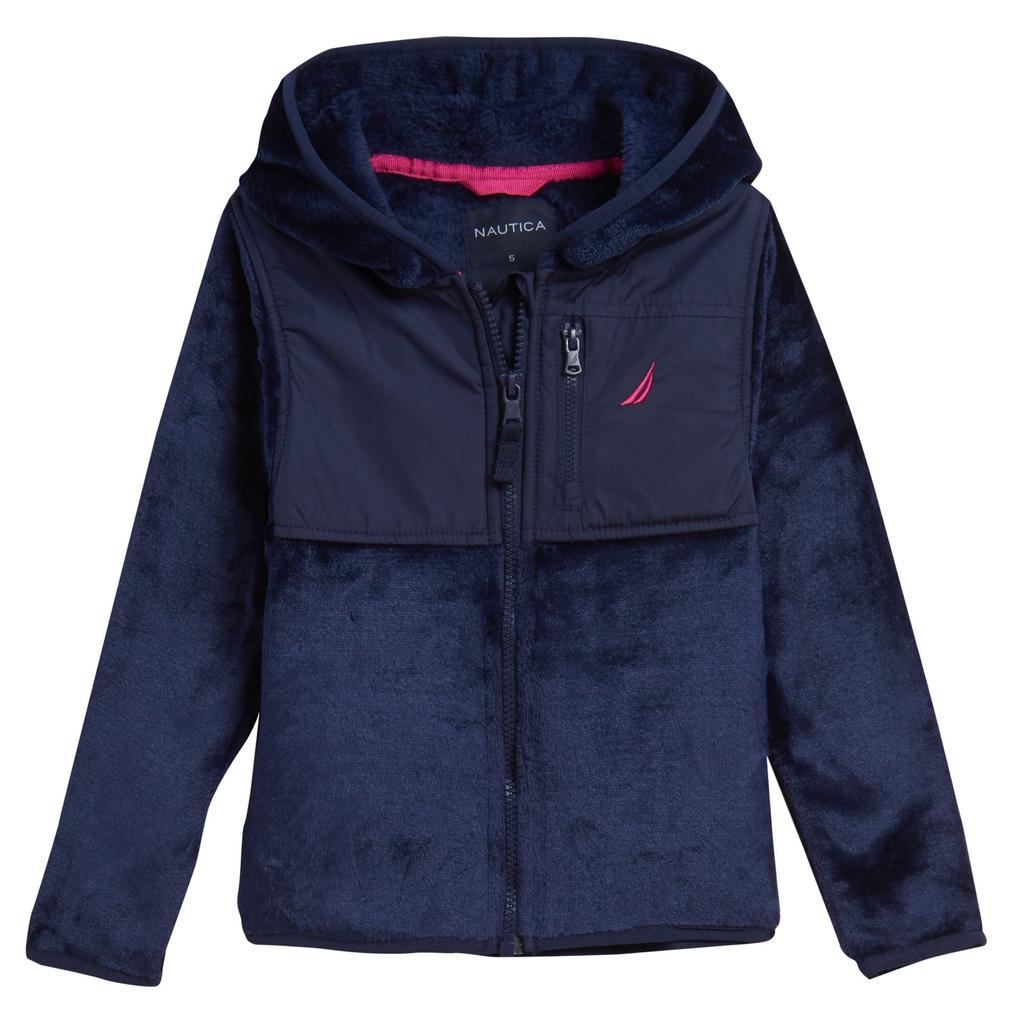 商品Nautica|Nautica Toddler Girls' Faux-Fur Nautex Hooded Jacket (2T-4T),价格¥183,第1张图片