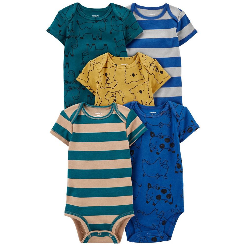 Baby Boys Short-Sleeve Bodysuit Set, Pack of 5商品第1张图片规格展示