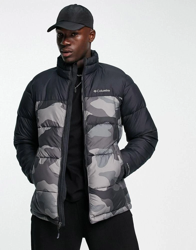 商品Columbia|Columbia Pike Lake puffer jacket in black camo,价格¥809,第1张图片