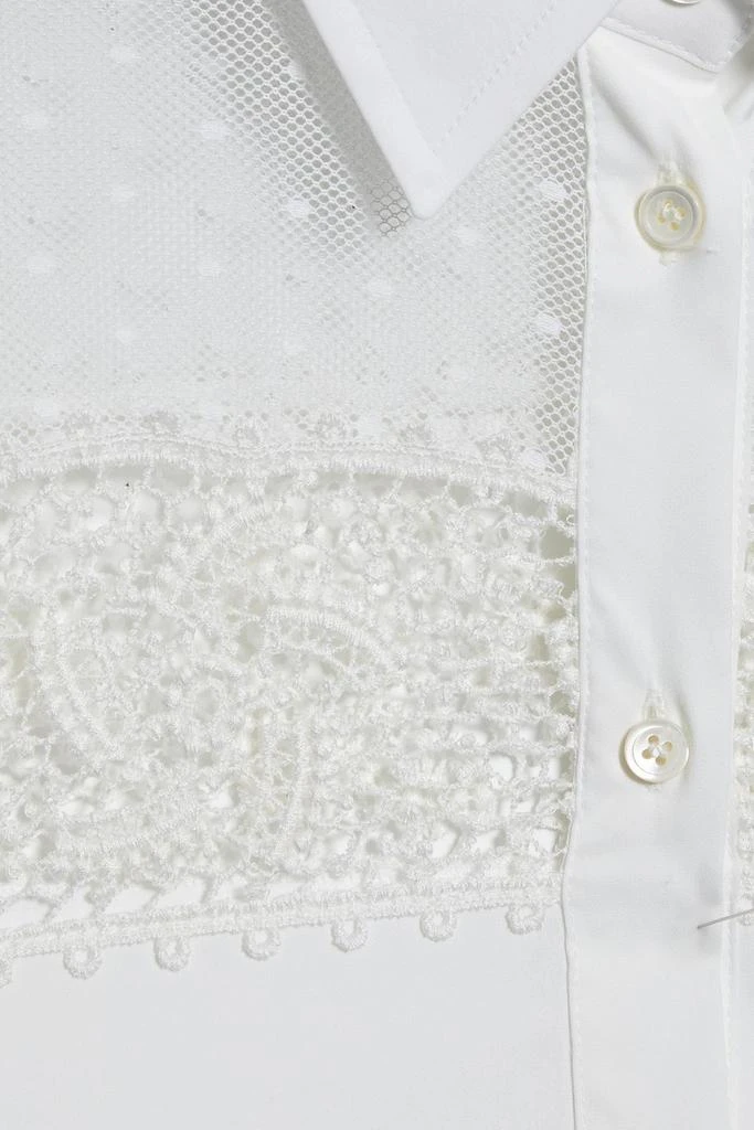 商品RED Valentino|Point d'esprit, crocheted lace and cotton-blend poplin shirt,价格¥1113,第2张图片详细描述