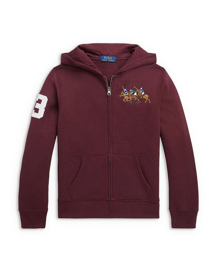 商品Ralph Lauren|Boys' Triple Pony Fleece Zip Hoodie - Little Kid, Big Kid,价格¥277,第1张图片