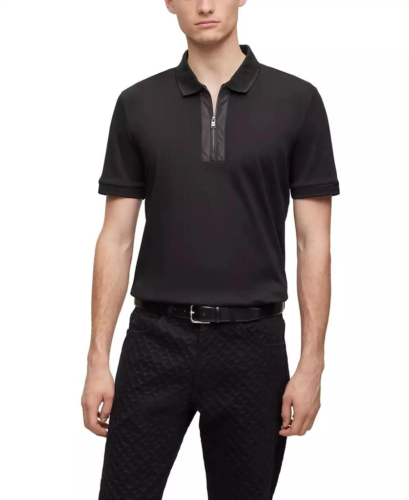 商品Hugo Boss|Men's Zip Placket Polo Shirt,价格¥798,第1张图片