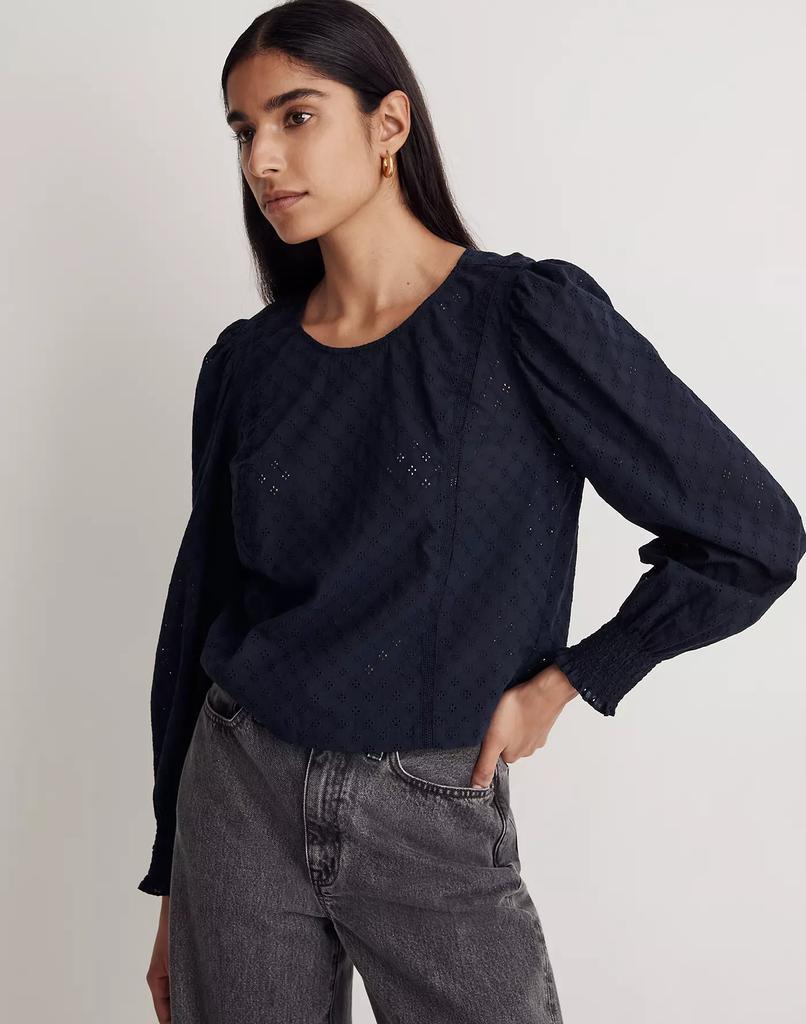 商品Madewell|Eyelet Button-Back Top,价格¥551,第6张图片详细描述