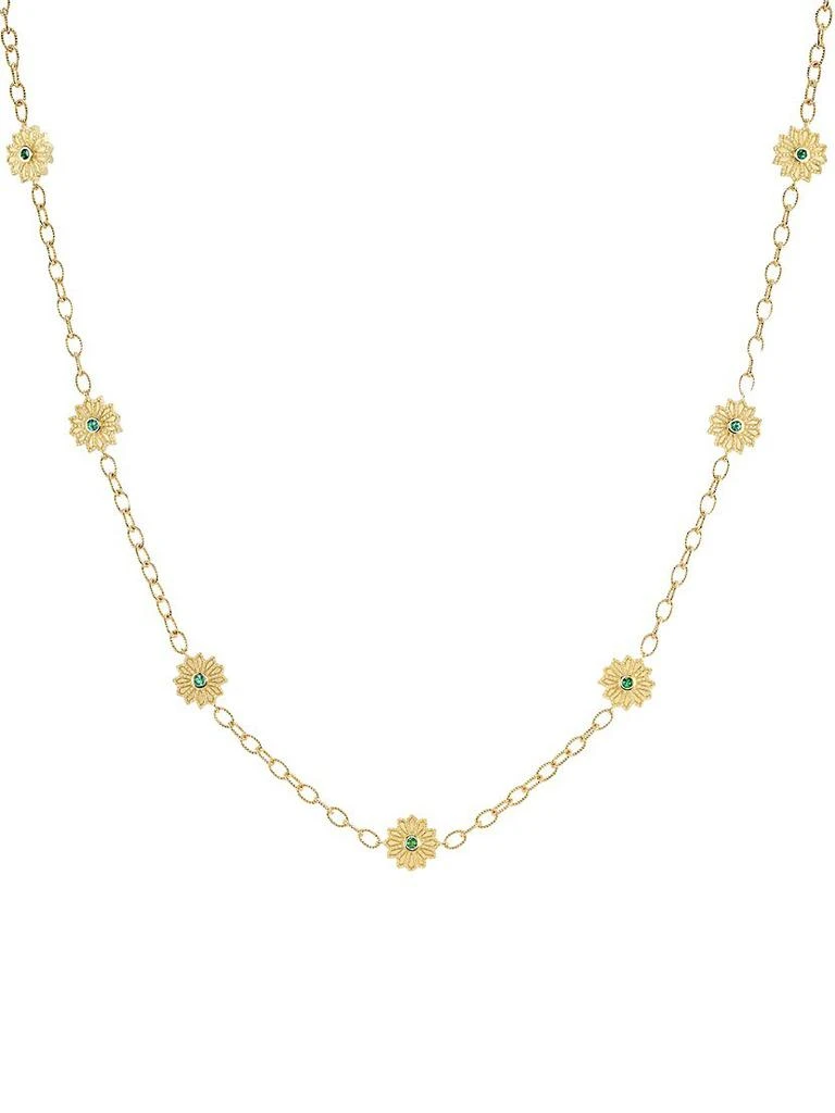 商品Orly Marcel|Sacred Flower 18K Yellow Gold, Emerald & 0.22 TCW Diamond Reversible Station Necklace,价格¥46573,第1张图片