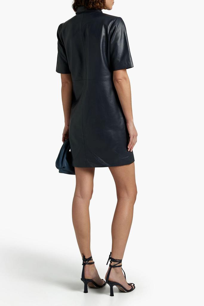 Cassio leather mini shirt dress商品第1张图片规格展示