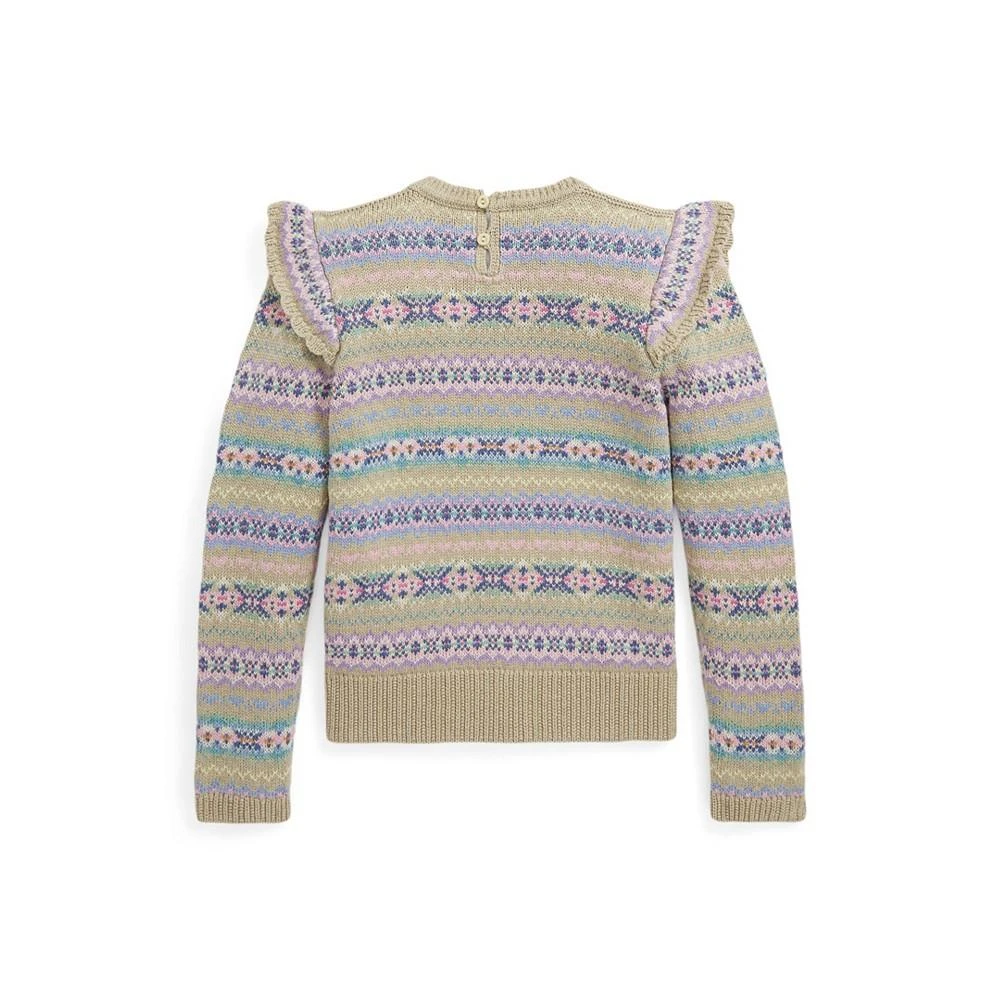 商品Ralph Lauren|Big Girls Ruffled Fair Isle Wool-Blend Sweater,价格¥438,第2张图片详细描述