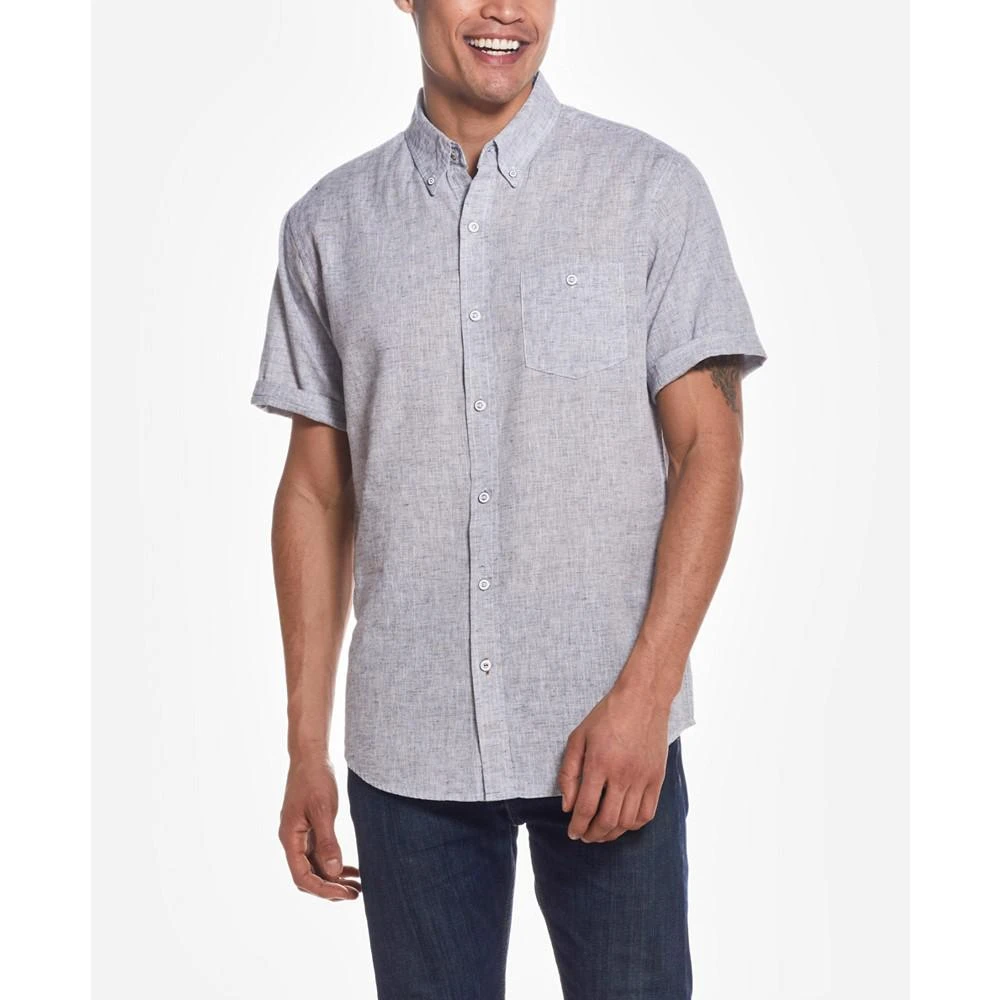 商品Weatherproof Vintage|Men's Linen Blend Short Sleeve Button Down Shirt,价格¥158,第1张图片