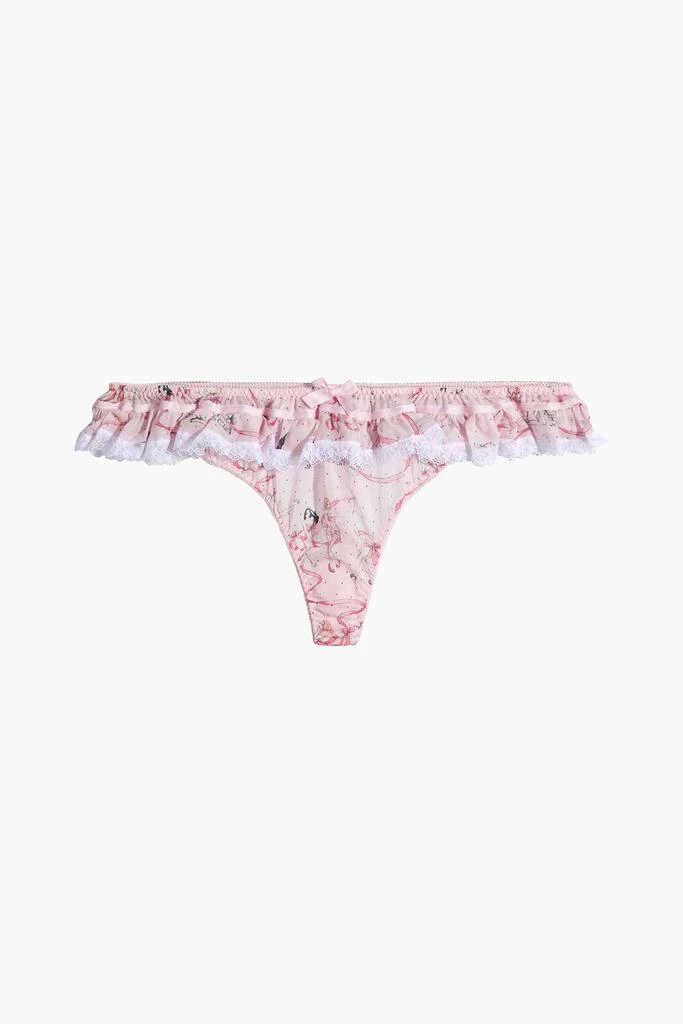 商品L'Agent by Agent Provocateur|Cinta ruffled printed crepe de chine low-rise thong,价格¥265,第3张图片详细描述