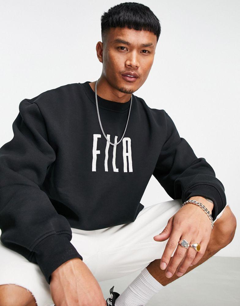 Fila heritage sweatshirt in black商品第4张图片规格展示
