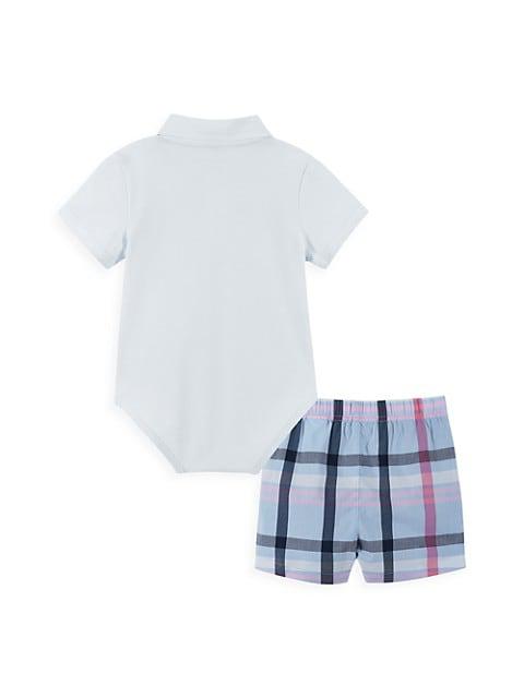 Baby Boy's 2-Piece Shirtzie Bodysuit & Plaid Shorts Set商品第2张图片规格展示