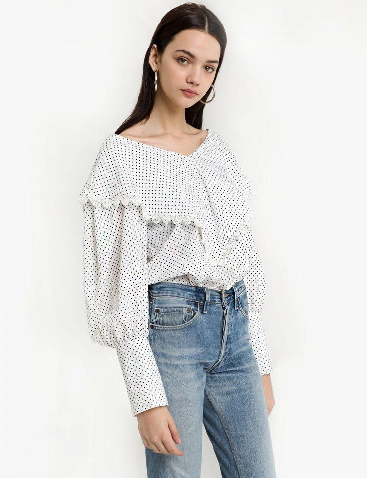 商品Pixie Market|Drew Polka Dot Blouse,价格¥602,第1张图片
