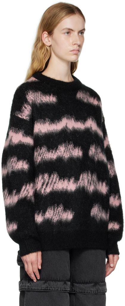 Black & Pink Shaky Stripes Sweater商品第2张图片规格展示