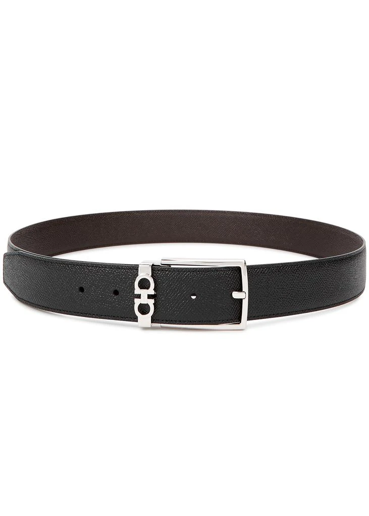 商品Salvatore Ferragamo|Black grained leather belt,价格¥3226,第1张图片