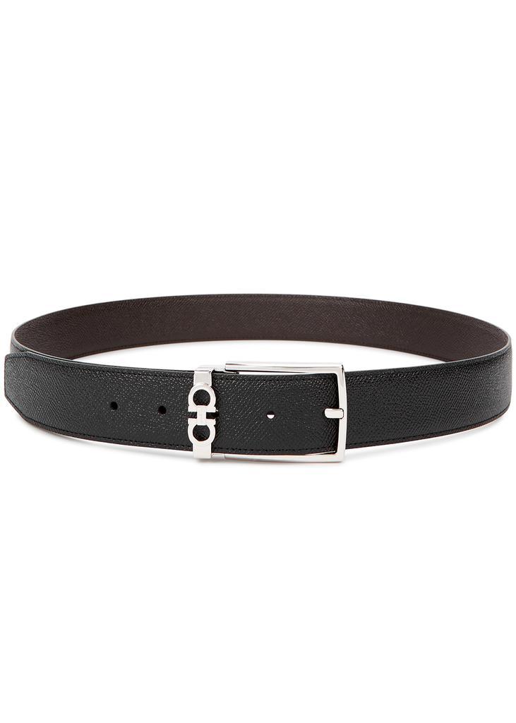 商品Salvatore Ferragamo|Black grained leather belt,价格¥2580,第1张图片