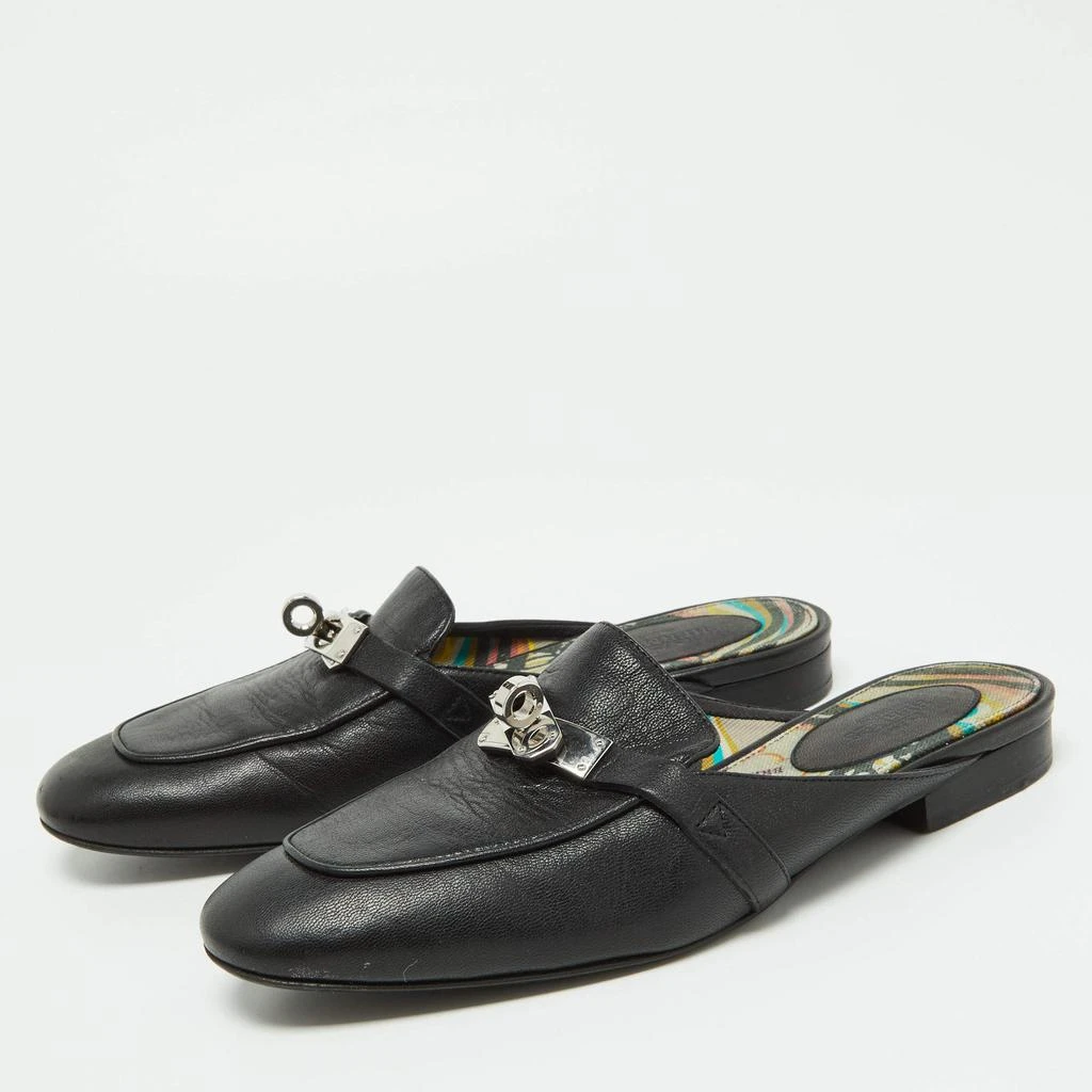 商品[二手商品] Hermes|Hermes Black Leather Oz Mules Size 35,价格¥6026,第2张图片详细描述