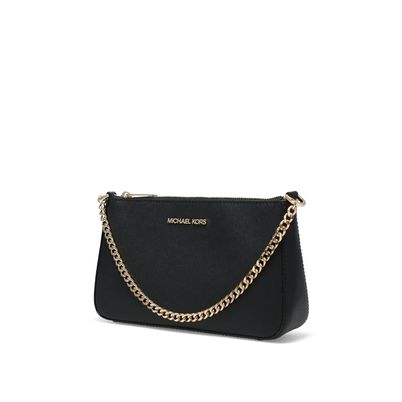 Michael Kors 奥莱款 Jet Set Travel中号女士牛皮革单肩斜挎手提包 35S0GTVU6L BLACK 商品