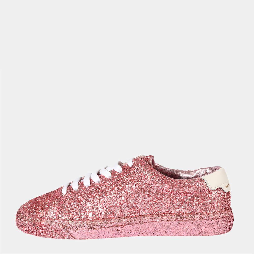商品[二手商品] Yves Saint Laurent|Saint Laurent Glitter Pink Andy Low Top Sneaker EU 36.5,价格¥3373,第1张图片