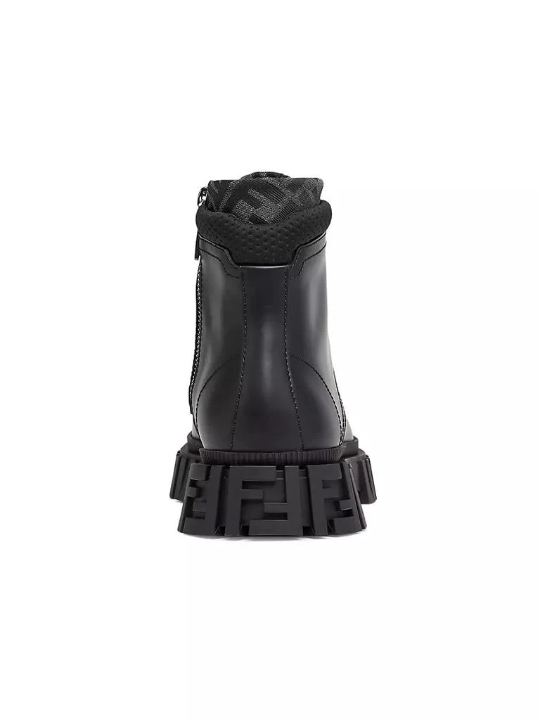 商品Fendi|Logo-Jacquard Leather Combat Boots,价格¥10679,第3张图片详细描述