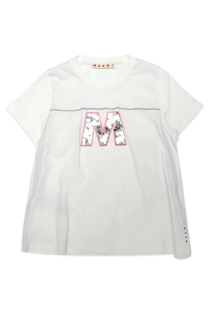 商品Marni|Marni Kids Logo Sequin Embellished Crewneck T-Shirt,价格¥411,第1张图片详细描述