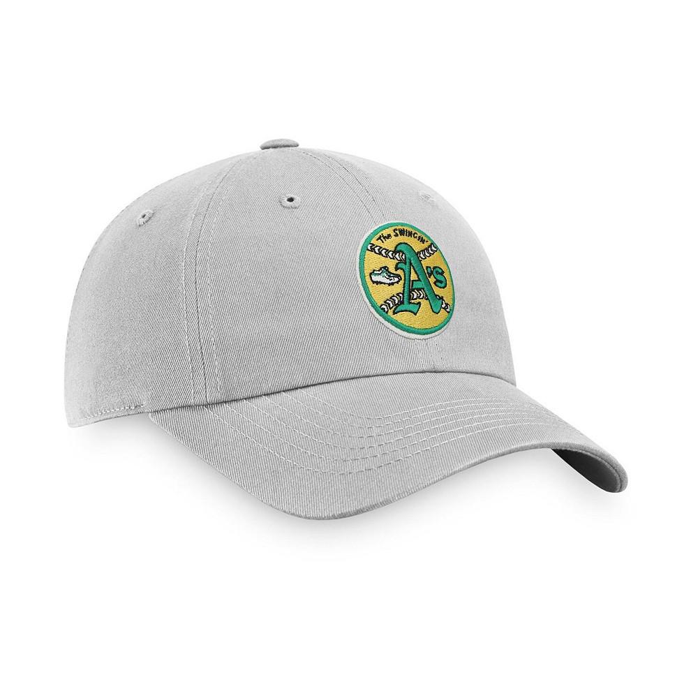 Men's Branded Gray Oakland Athletics Cooperstown Collection Core Adjustable Hat商品第4张图片规格展示