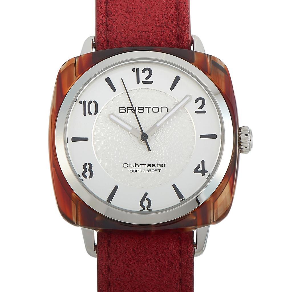 商品Briston|Briston Clubmaster Chic 4 Elements Fire Red Suede Leather Watch 18536.SA.RE.2G.LNR,价格¥668,第1张图片