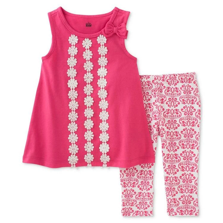 商品KIDS HEADQUARTERS|2-Pc. Flowers Tunic & Capri Leggings Set, Baby Girls (0-24 months),价格¥65,第1张图片