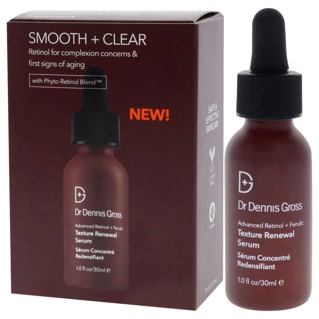 商品Dr. Dennis Gross|Advanced Retinol Plus Ferulic Texture Renewal Serum by Dr. Dennis Gross for Unisex - 1 oz Serum,价格¥449,第4张图片详细描述