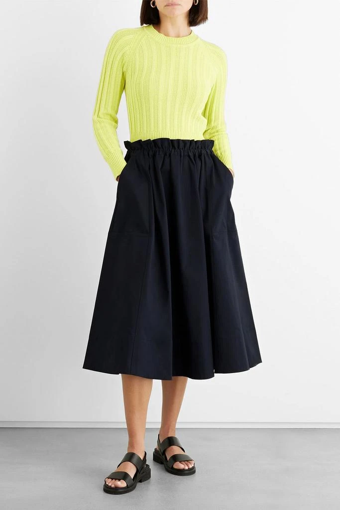 商品IRIS & INK|Livia gathered organic cotton-blend poplin midi skirt,价格¥901,第2张图片详细描述