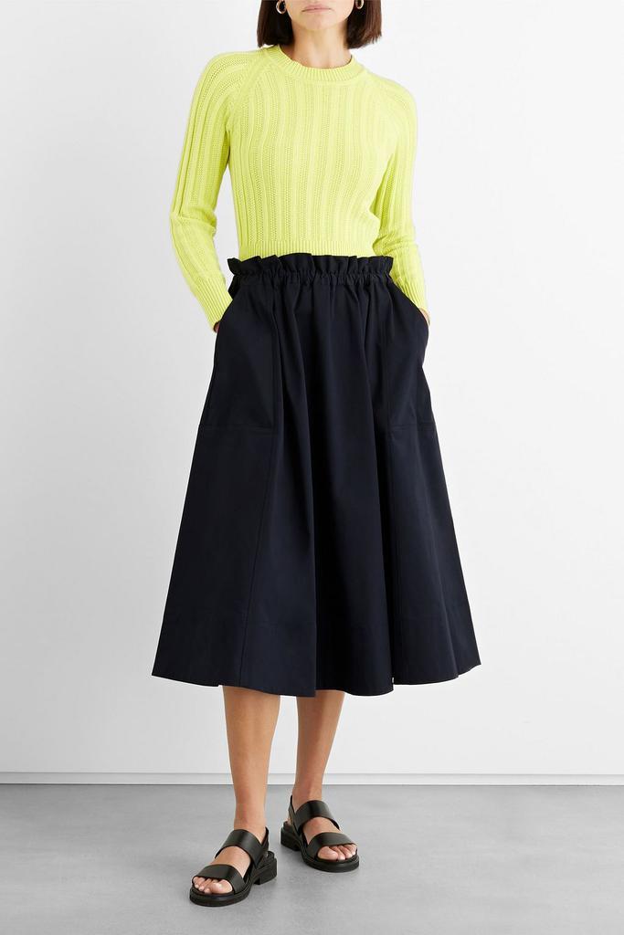 商品IRIS & INK|Livia gathered organic cotton-blend poplin midi skirt,价格¥989,第2张图片详细描述