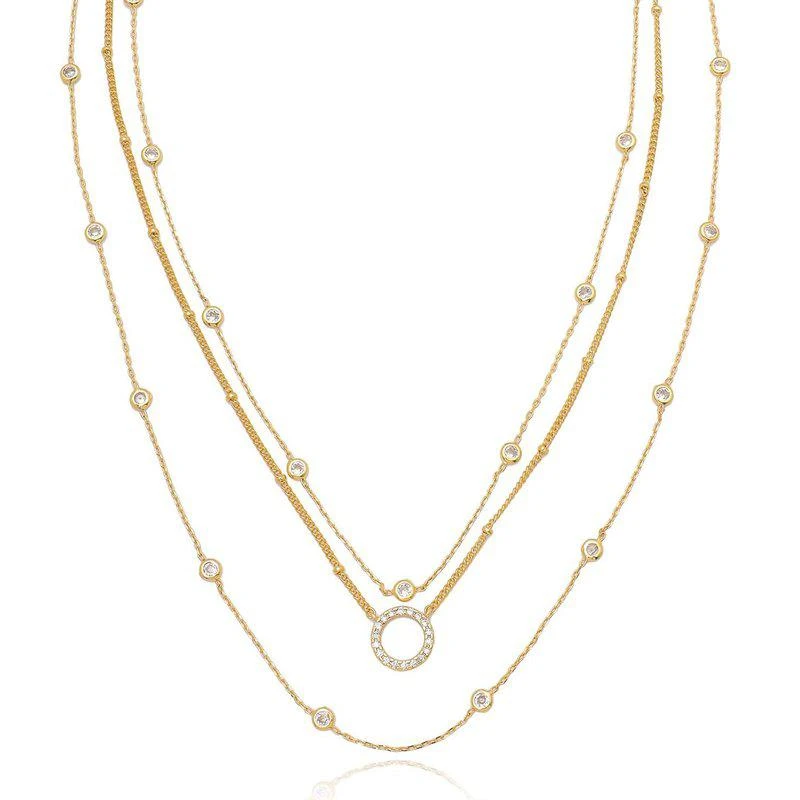 商品Ettika Jewelry|Monroe Crystal Strand Layered Necklace ONE SIZE ONLY,价格¥529,第1张图片