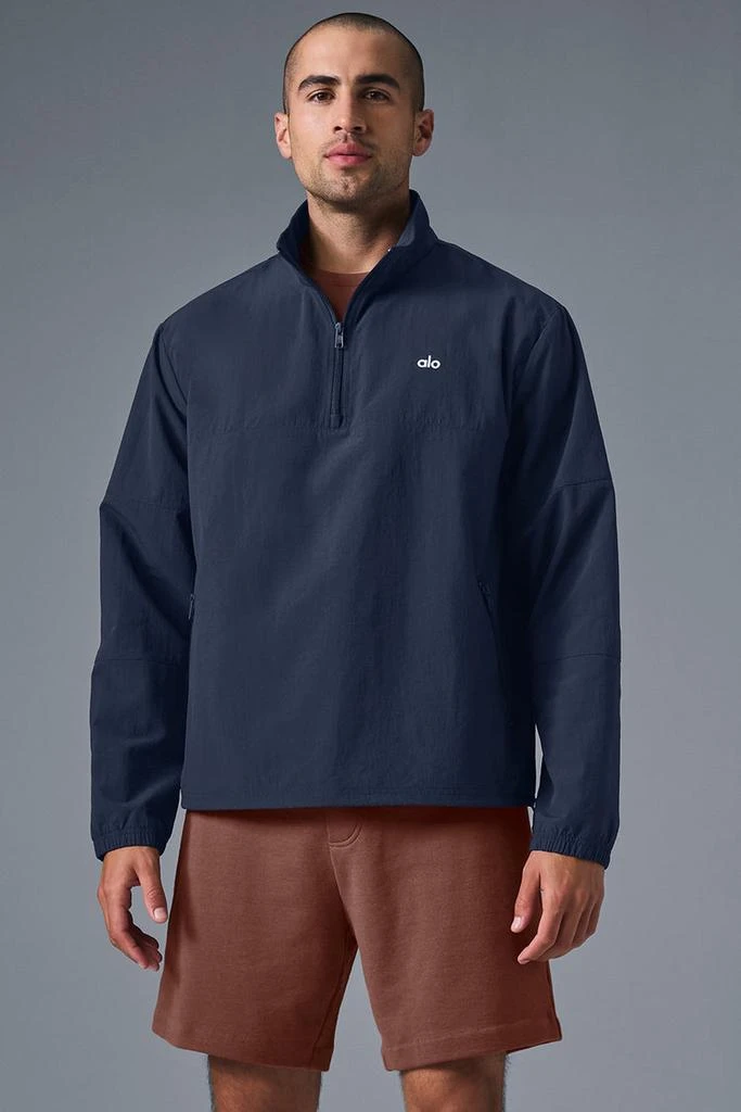 商品Alo|Light Weight Takeaway Track Pullover - Navy,价格¥1152,第1张图片