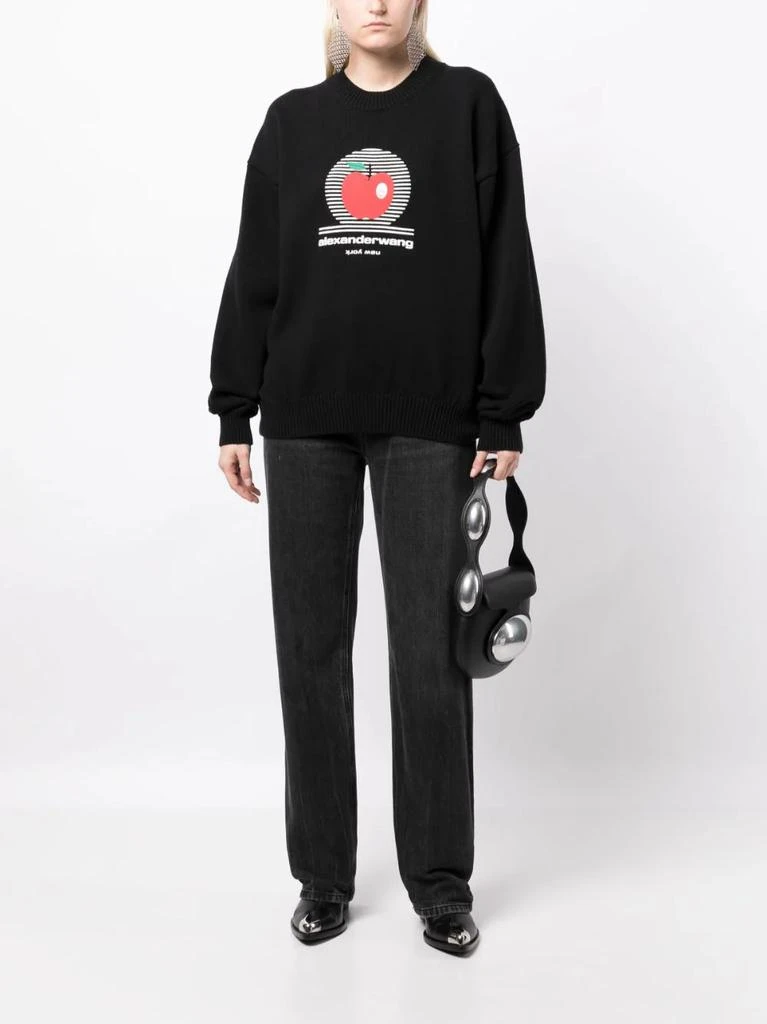 商品Alexander Wang|ALEXANDER WANG WOMEN PULLOVER WITH NY APPLE PUFF LOGO CREWNECK,价格¥2001,第3张图片详细描述