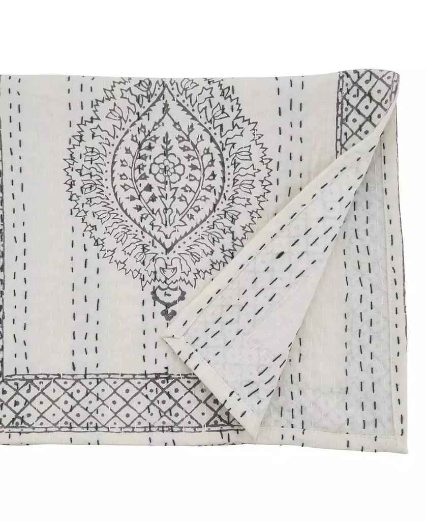 商品Saro Lifestyle|Block Print Taj Kantha Stitch Runner,价格¥354,第2张图片详细描述