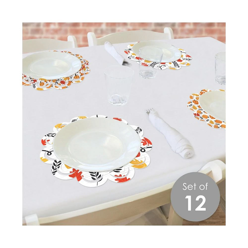 商品Big Dot of Happiness|Fall Pumpkin Halloween & Thanksgiving Party Table Decor Paper Chargers 12 Ct,价格¥126,第2张图片详细描述