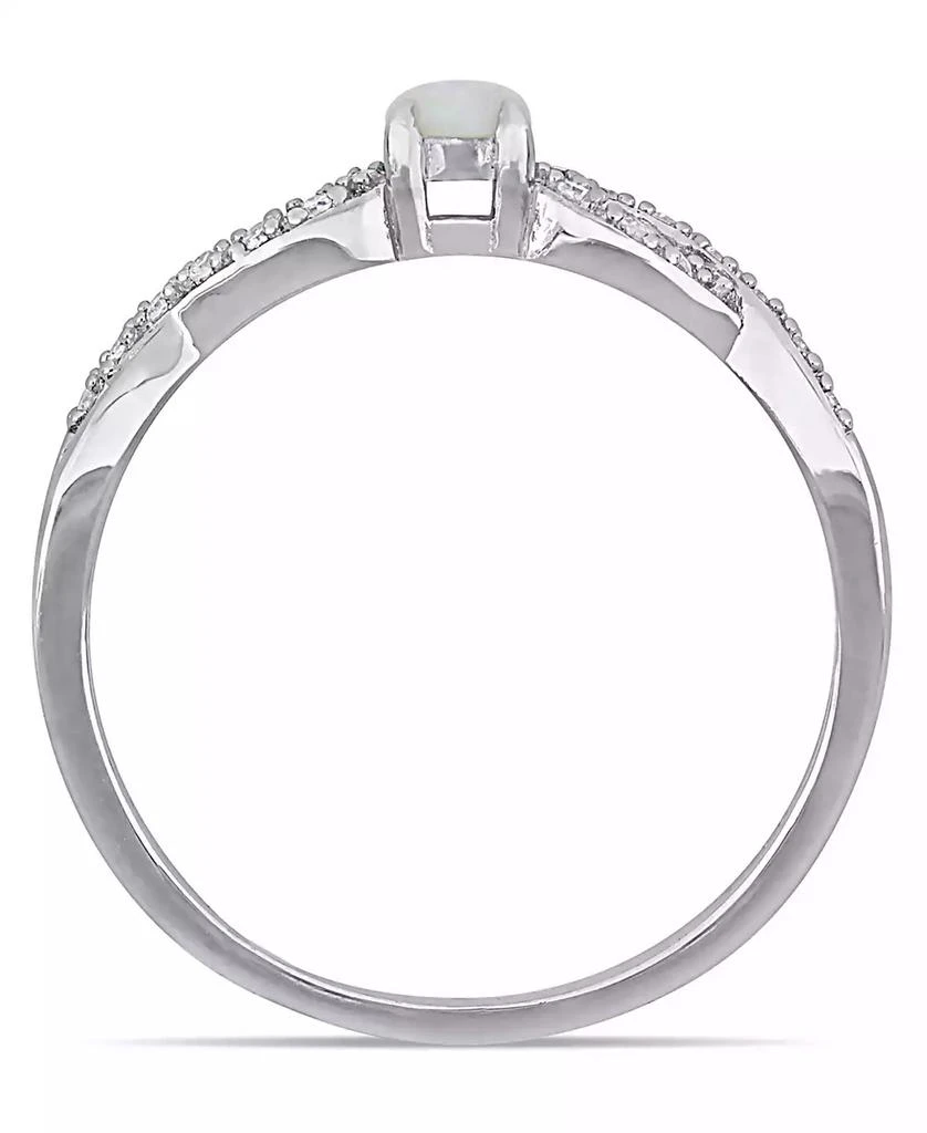商品Macy's|Opal (1/10 ct. t.w.) and Diamond (1/10 ct. t.w.) Sterling Silver, Infinity Ring,价格¥735,第3张图片详细描述