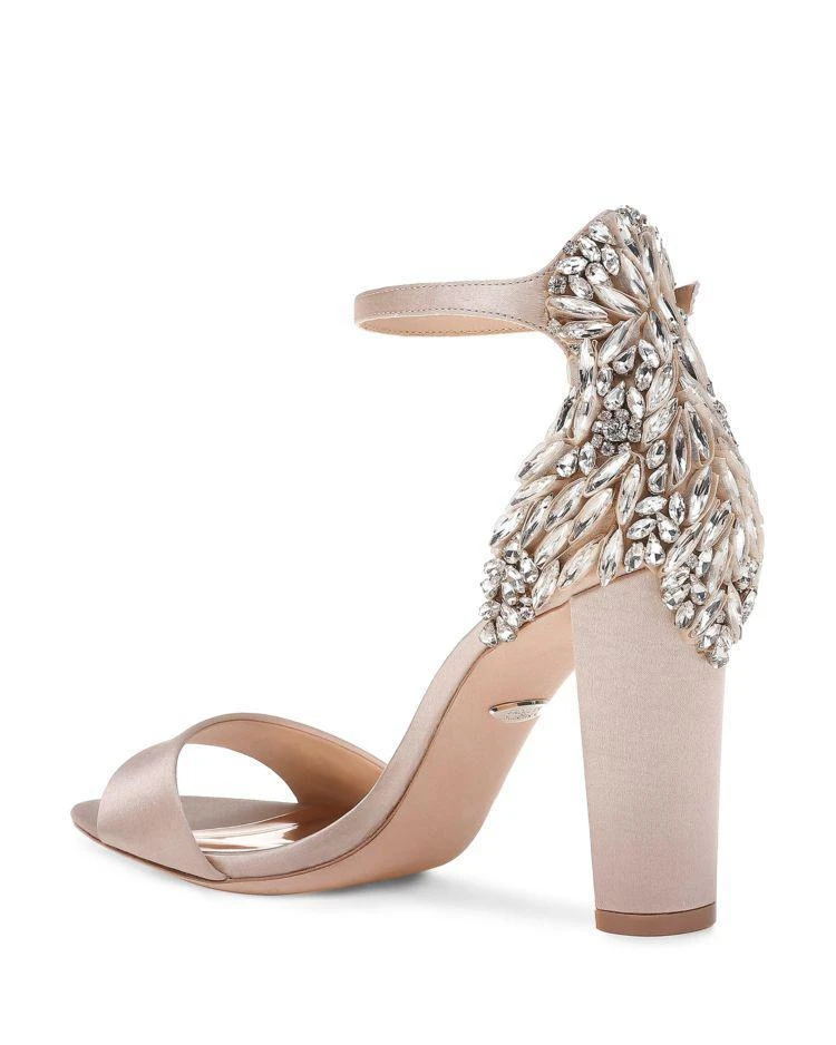 商品Badgley Mischka|Women's Seina Embellished Satin Ankle Strap Sandals,价格¥856,第4张图片详细描述