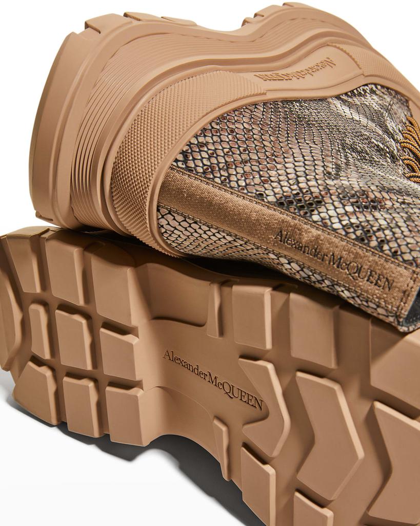 Men's Snake-Embossed Leather Tread Slick Boots商品第4张图片规格展示