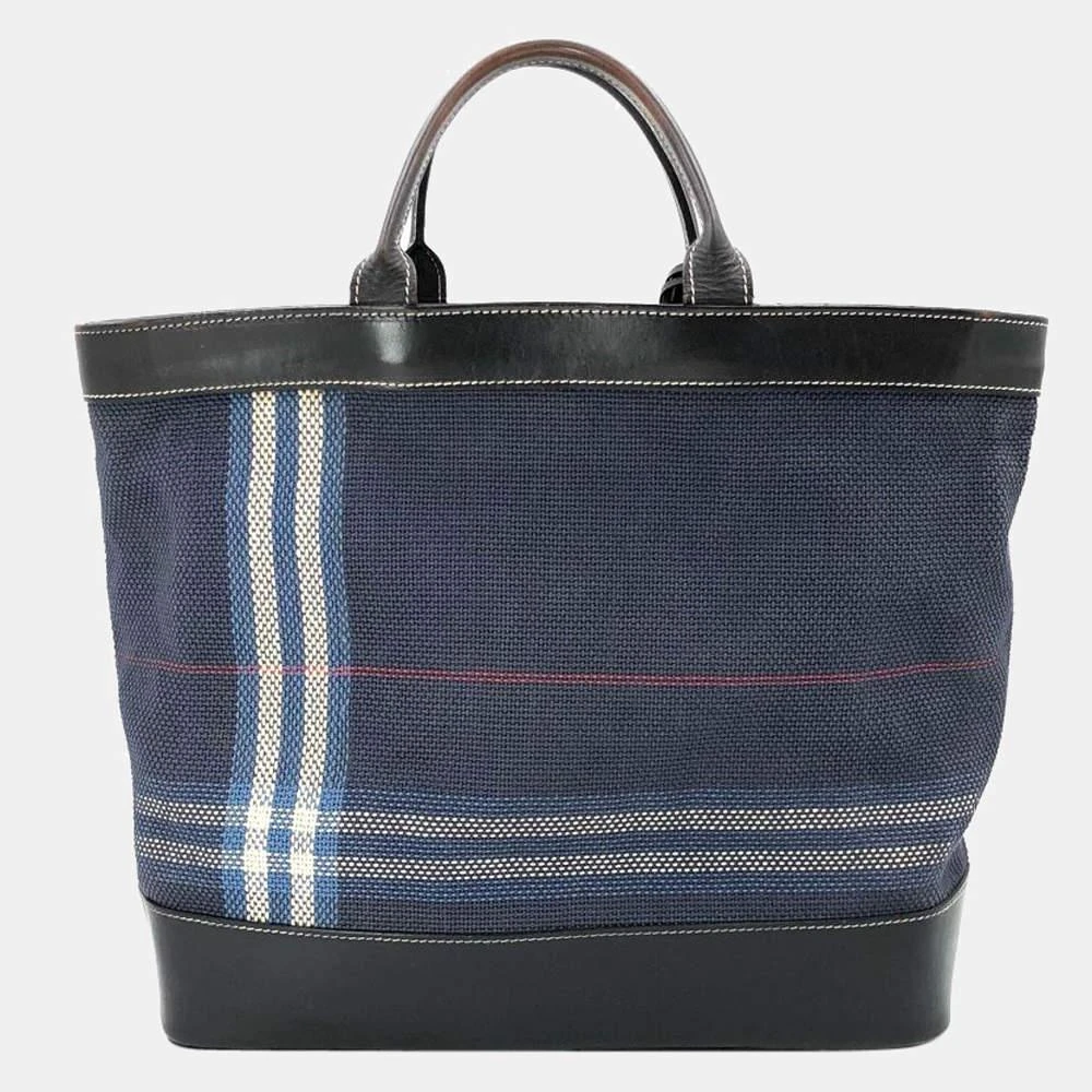 商品[二手商品] Burberry|Burberry Blue Check Canvas Tote Bag,价格¥4574,第3张图片详细描述