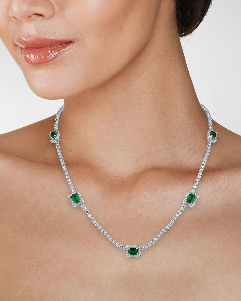 商品Kenneth Jay Lane|Round Emerald Pave Cubic Zirconia 5-Station Necklace,价格¥2123,第2张图片详细描述